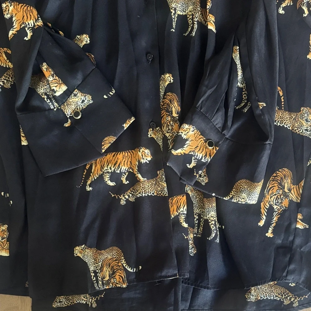 Zara Black Dress with Tiger Pattern - Picture 7 of 9